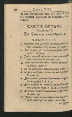 Membrum V. De Torturae executione.