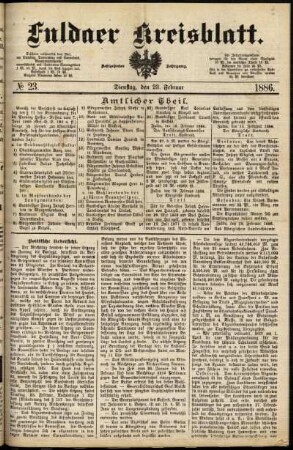 Ausgabe vom Dienstag, den 23. Februar 1886.