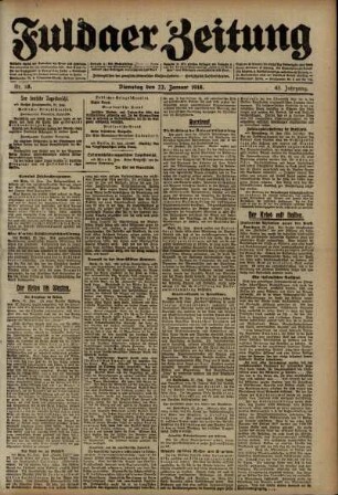 Ausgabe vom Dienstag, den 22. Januar 1918.
