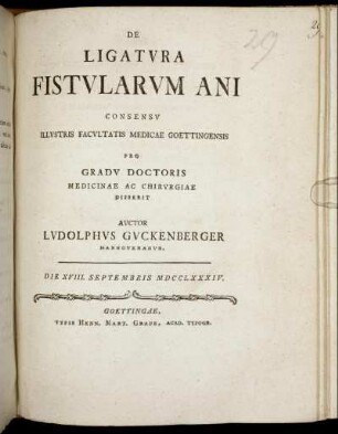 De Ligatura Fistularum Ani