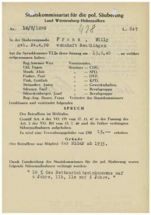 Franz, Willy