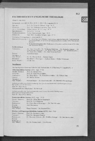 Fachbereich Evangelische Theologie