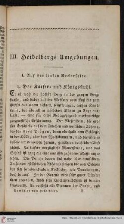 III. Heidelbergs Umgebungen