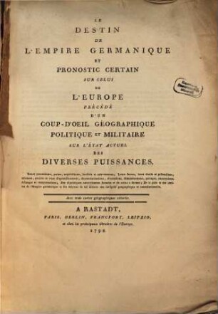 Le destin de l'Empire Germanique