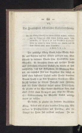 VI. Die Feierlichkeit öffentlicher Gottesverehrung.