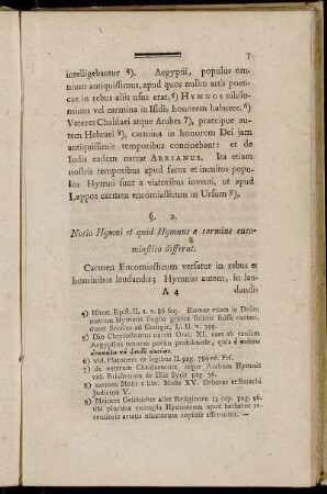 §. 2. Notio Hymni et quid Hymnus a carmine encomiastico differat.