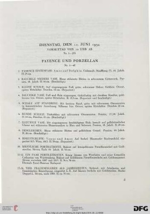 Fayence und Porzellan (Nr. 1-45)