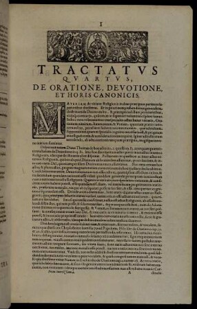 Tractatus Quartus, De Oratione, Devotione, Et Horis Canonicis.