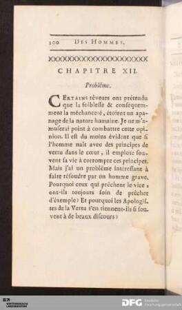 Chapitre XII. Problême.