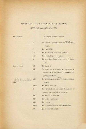 La loi Gombette : Reproduction intégrale de tous les manuscrits connus, XIV