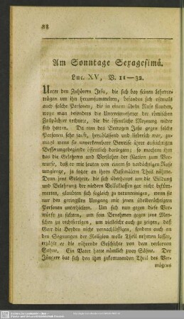 Am Sonntage Sexagesimae. Luc. XV, V. 11-32