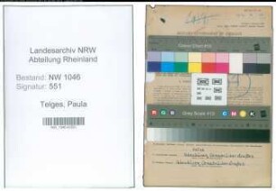 Entnazifizierung Paula Telges , geb. 09.07.1903 (Lehrerin)