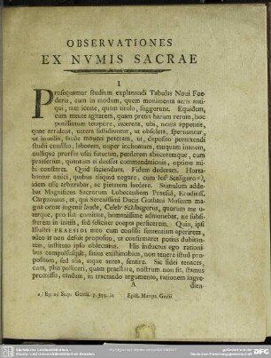 Observationes Ex Numis Sacrae