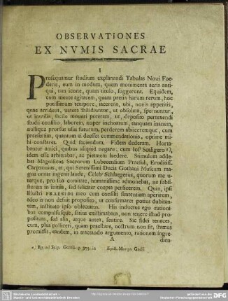 Observationes Ex Numis Sacrae