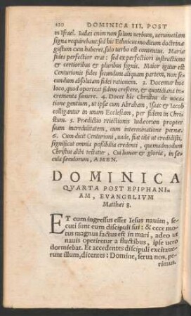 Dominica Quarta Post Epiphaniam ...