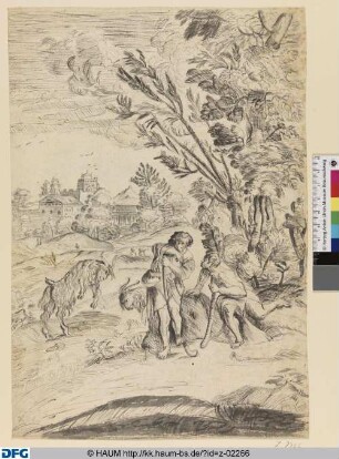 Italienische Landschaft mit Ziegenhirten