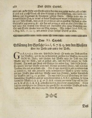 XI. Kapitel: Erklärung der Sprüche Gen. I, 6.7.8.9.