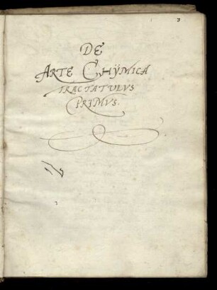 De arte chymica tractatulus primus