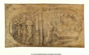 Christus heilt den Besessenen, der rechts auf einem Prunkbett liegt