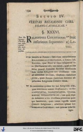 Sectio IV. Veritas Religionis Christiano-Catholicae.
