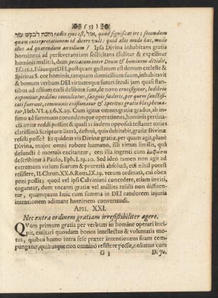 Aph. XXI. Nec extra ordinem gratiam irresistibiliter agere