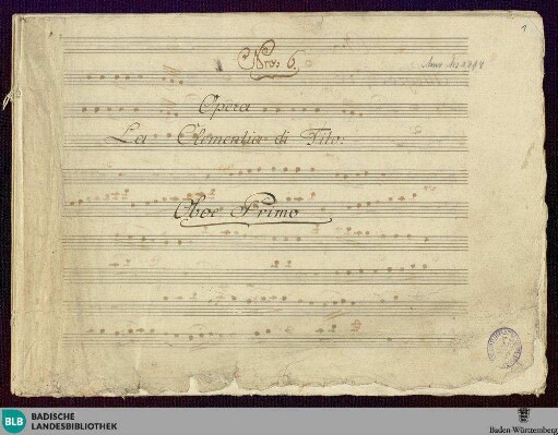 La Clemenza di Tito. Excerpts. Arr - Don Mus.Ms. 1398 : winds; KV 621/12 KV 621/10 KV 621/9 KV 621/8 KV 621/7 KV 621/6 KV 621/4 KV 621/3 KV 621/2 KV 621/1