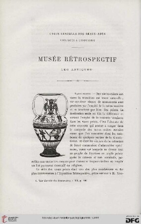 20: Musée rétrospectif, [10], Les antiques : Union Centrale des Beaux-Arts Appliqués à l'Industrie
