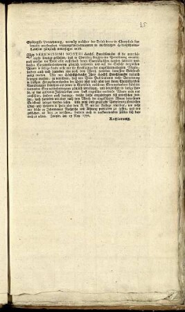 Gnädigste Verordnung, vermög welcher der Debit derer in Churpfalz fabricirt werdenden Strumpfweberwaaren in diesseitigen Herzogthums-Landen gänzlich untersaget wird : Zweybr. den 19 Nov. 1772