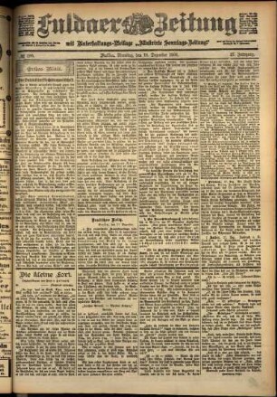 Erste Ausgabe vom Dienstag, den 18. Dezember 1900.