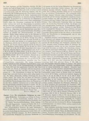 357-359 [Rezension] Cumont, Franz Valery Marie, Die orientalischen Religionen im römischen Heidentum
