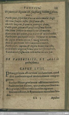 Caput LVIII. De Panegyrico, Et Aliis quibusdam