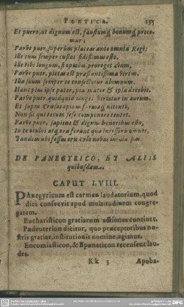 Caput LVIII. De Panegyrico, Et Aliis quibusdam