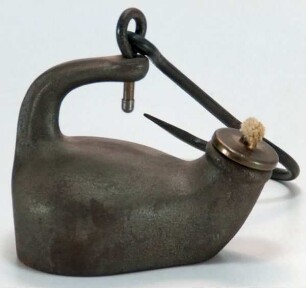 Grubenlampe (Öllampe, Sog. "Gießer", funktionstüchtige originalgetreue Replik)