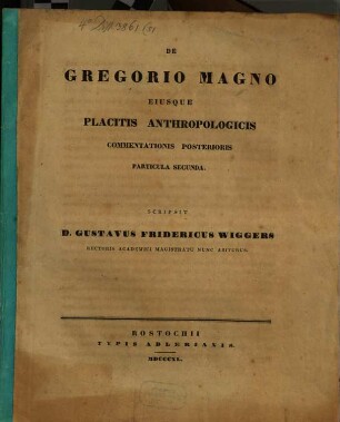 De Gregorio Magno eiusque placitis anthropologicis commentatio .... 2,2