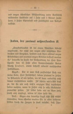 Anton, der zweimal mißverstanden ist