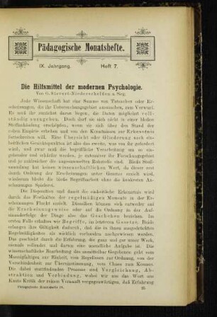 ¬Die¬ Hilfsmittel der modernen Psychologie