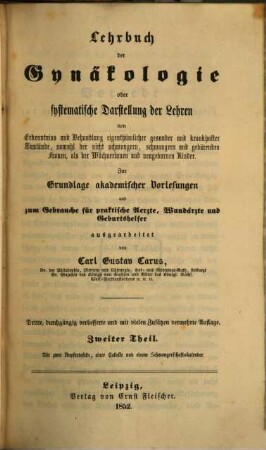 Lehrbuch der Gynäkologie. 2