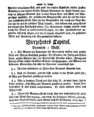 Vierzehntes Capitul. Beamten-Wahl.