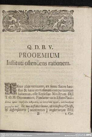 Prooemium Instituti ostendens rationem