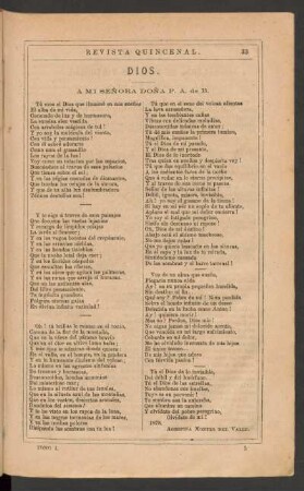 Dios. : A mi Señora Doña P. A. de B.