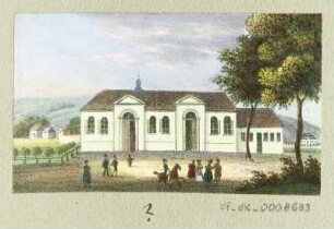 Ansicht in Dresden, Lithografie, um 1840 : [Ansicht in Dresden]. [S.l.], [um 1840]. - 1 Kunstbl. : Lithogr. ; 7,5 x 4,5 cm.