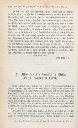 220-234 Die Bilder des Fra Angelico im Kloster des heiligen Marcus zu Florenz