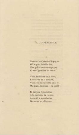 A L' Impératrice
