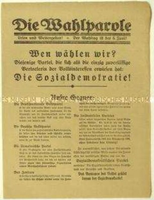 Aufruf der SPD zur Reichstagswahl 1920