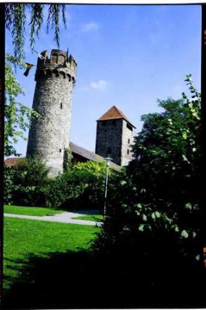 Ladenburg: alte Befestigungsanlage mit Hexenturm und Martinsturm