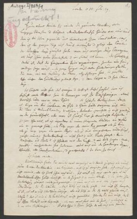 Brief an Fanny Hensel