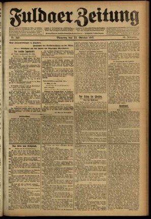 Ausgabe vom Dienstag, den 23. Oktober 1917.