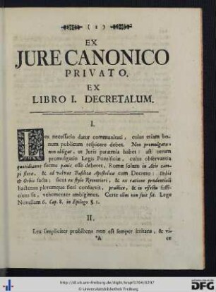 Ex Jure Canonico Privato.