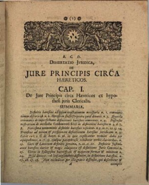 Theses Inaugurales, De Jure Principis Circa Haereticos