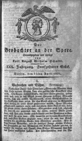 15. Stueck, 11. April 1831